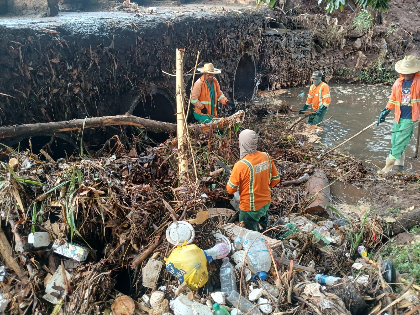 Goiânia retira 110 toneladas de lixo da Marginal Botafogo após enchente