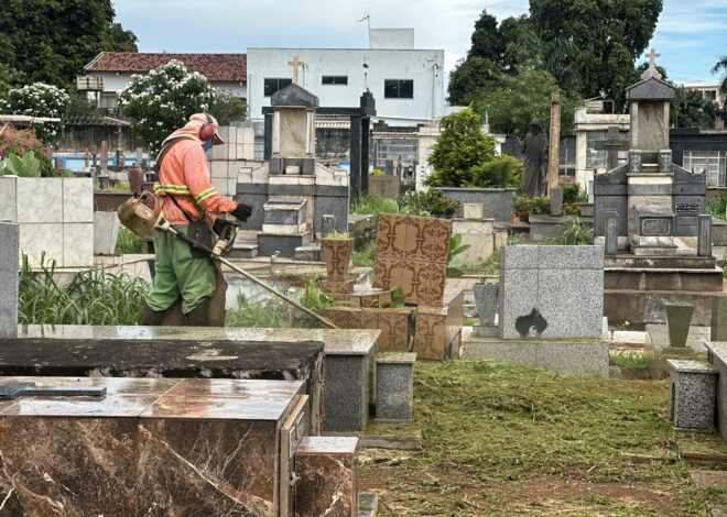 Comurg realiza força‑tarefa de limpeza e manutenção no Cemitério Parque