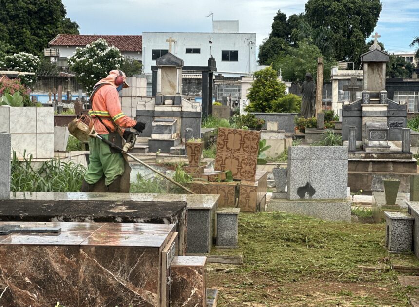 Comurg realiza força‑tarefa de limpeza e manutenção no Cemitério Parque