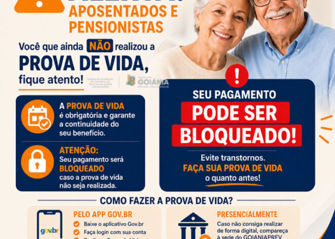 GOIANIAPREV DIVULGA LISTA DE 937 BENEFICIÁRIOS QUE PRECISAM FAZER PROVA DE VIDA PARA REGULARIZAR PAGAMENTO