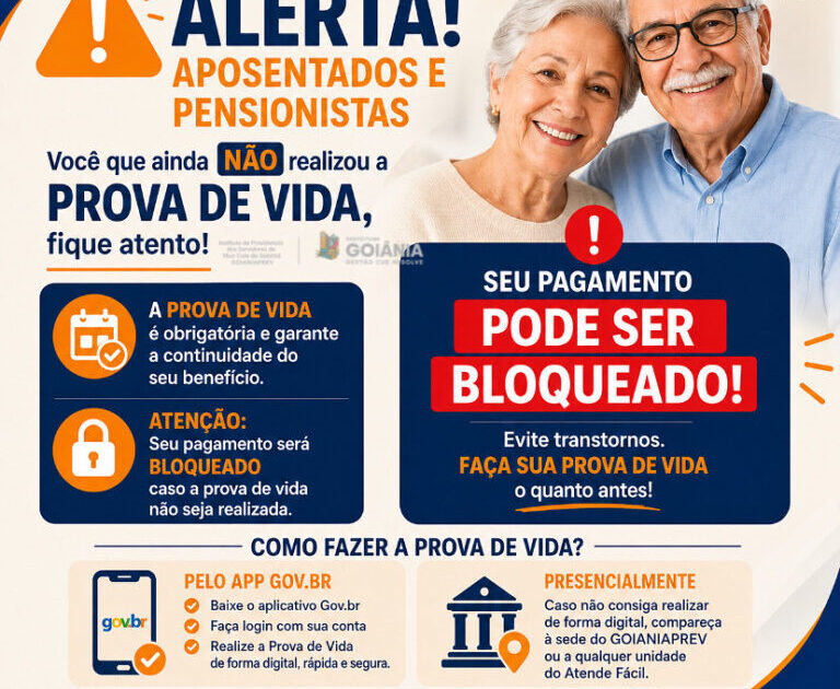 GOIANIAPREV DIVULGA LISTA DE 937 BENEFICIÁRIOS QUE PRECISAM FAZER PROVA DE VIDA PARA REGULARIZAR PAGAMENTO