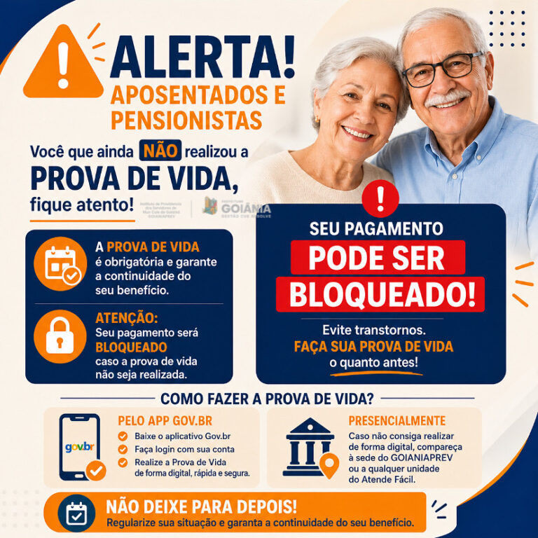 GOIANIAPREV DIVULGA LISTA DE 937 BENEFICIÁRIOS QUE PRECISAM FAZER PROVA DE VIDA PARA REGULARIZAR PAGAMENTO