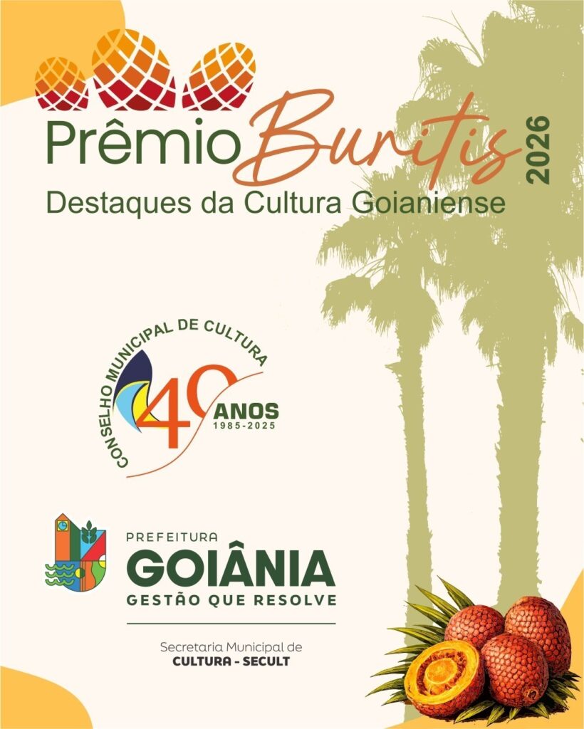 Prêmio Buritis 2026 premia destaques da cultura de Goiânia