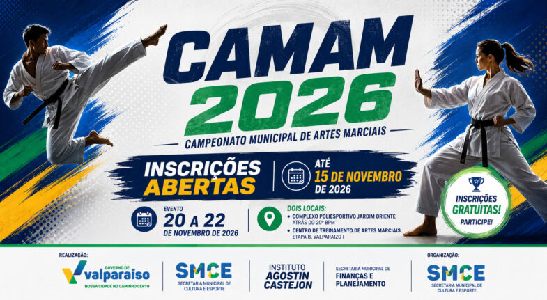 CAMAM 2026 abre inscrições para campeonato de artes marciais em Valparaíso